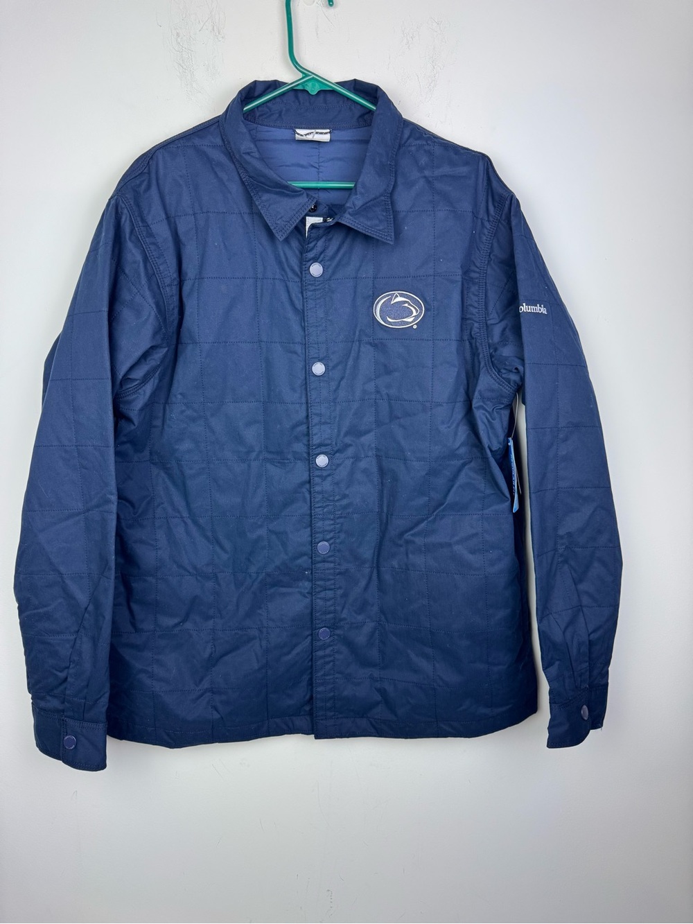 Columbia Men’s Penn State Nittany Lions Campus Roam Navy Quilted Shirt Jacket L